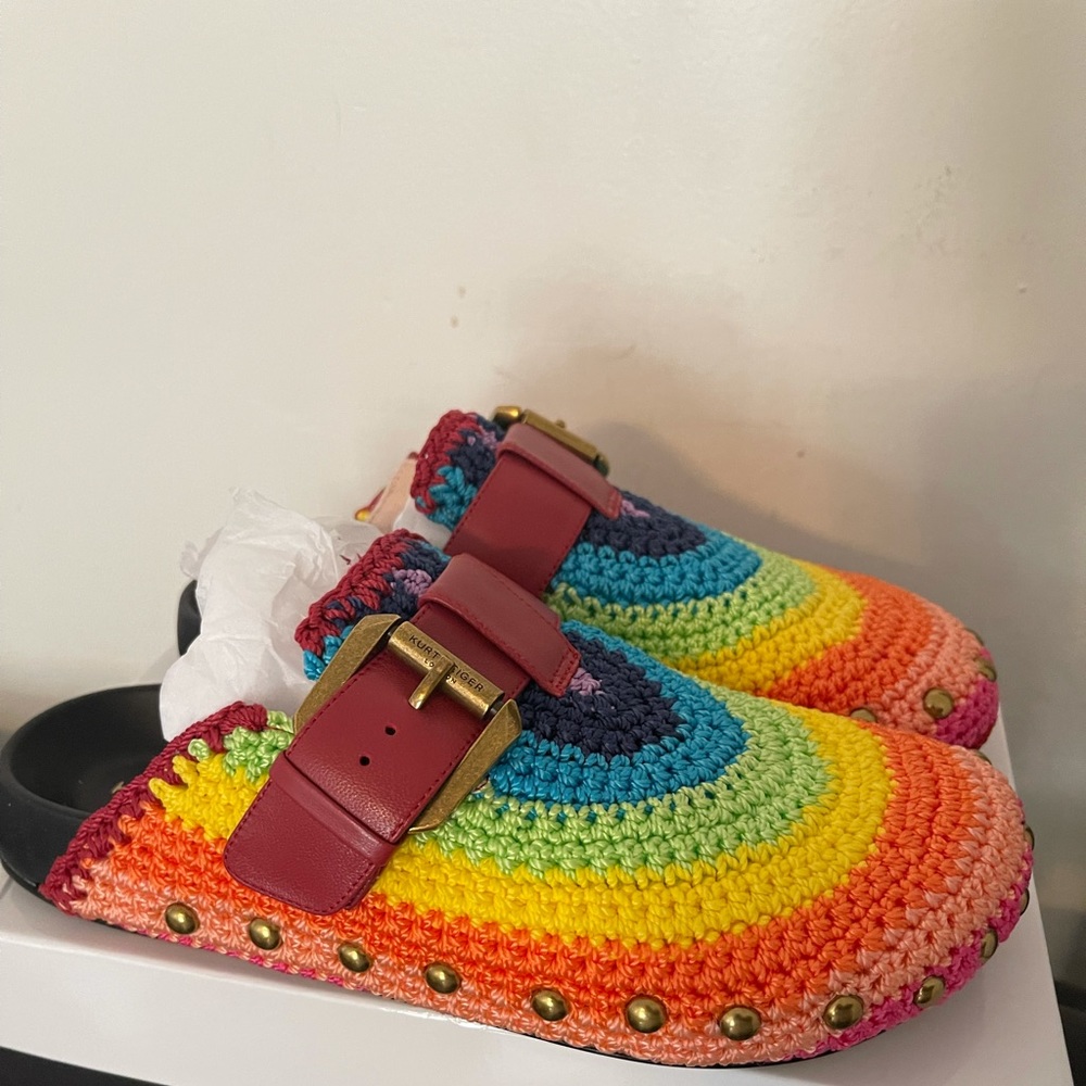 Kurt Geiger Ozark Knit Rainbow Mules